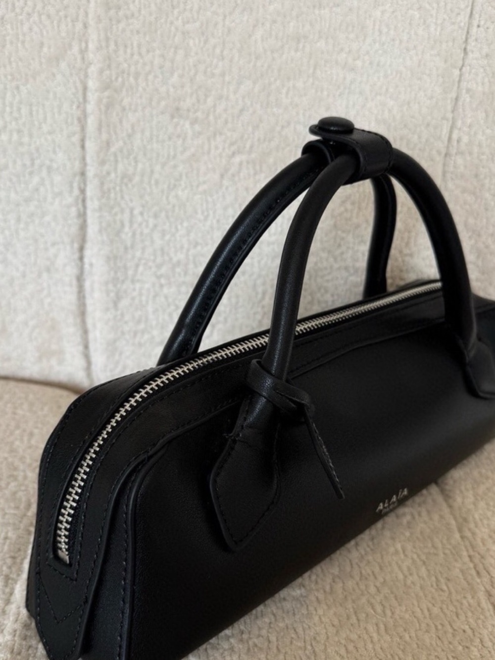 Alaia Black Leather Top-Handle Bag - Picture 2 of 6